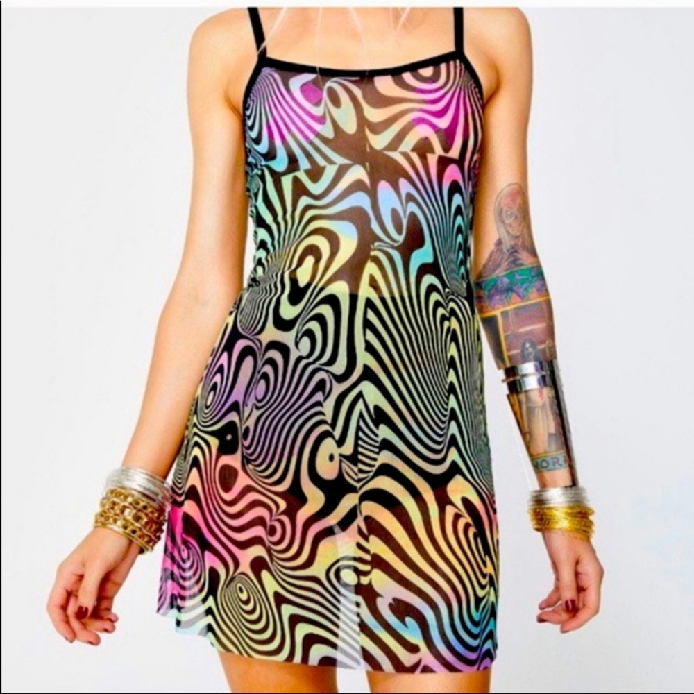 Dolls kill current mood psychedelic mesh dress